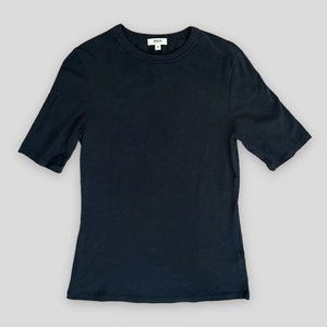 AGOLDE Elie Mid Length Sleeve Fitted Tee in Black